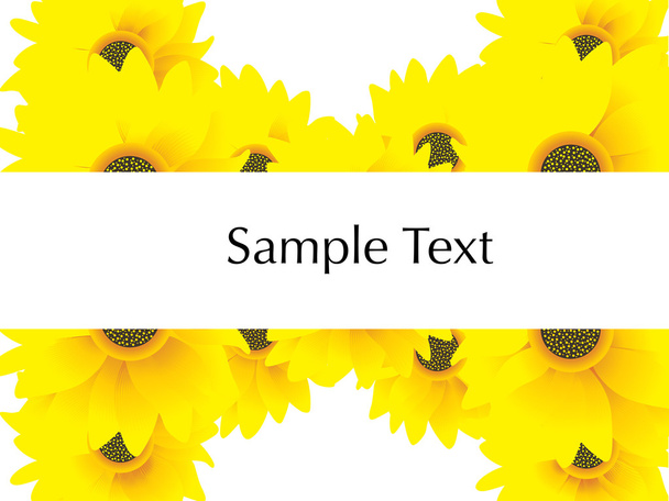Sunflowers and sample text, vector - Vecteur, image