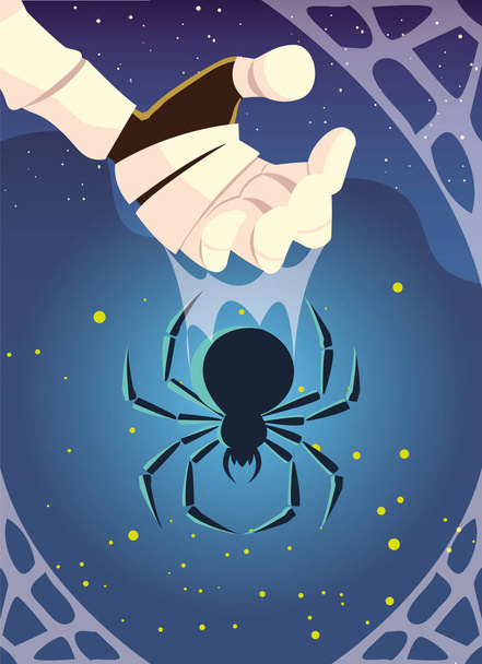 моторошна тварина-павук в сцені Хеллоуїна
 - Вектор, зображення