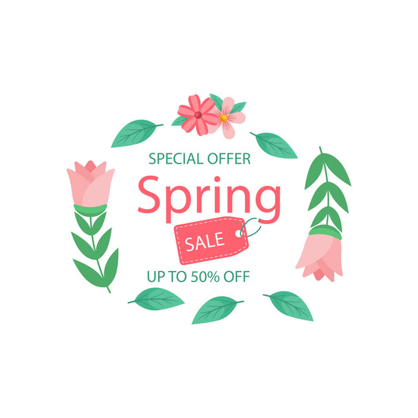 Spring sales banner Design Vector Illustration - Vektor, kép