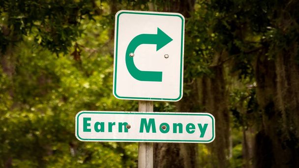 Street Sign Earn Money - Photo, Image