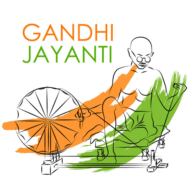 Indien-Hintergrund mit Nationalheld und Freiheitskämpfer Mahatma Gandhi für Gandhi jayanti - Vektor, Bild