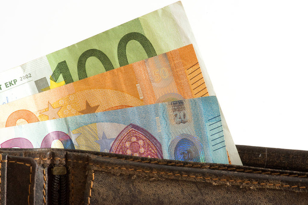 Peněženka a euro bankovky - Fotografie, Obrázek