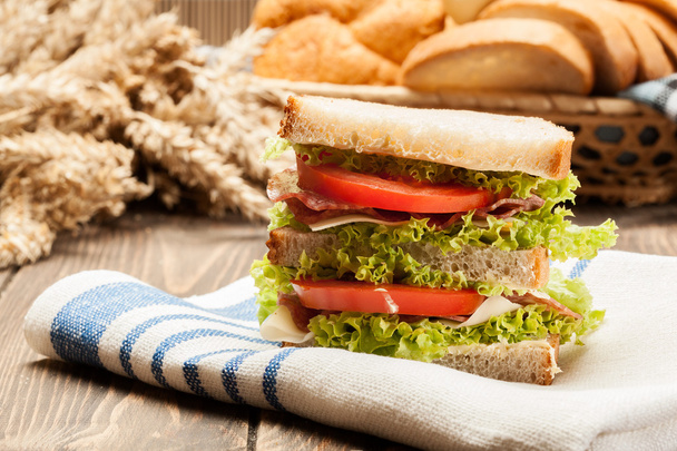 Ham and cheese sandwiches - Zdjęcie, obraz