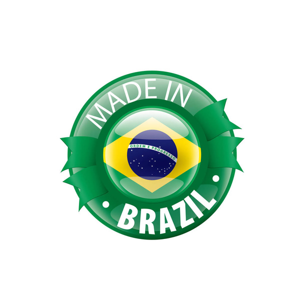 Vlajka Brazílie, vektorové ilustrace na bílém pozadí - Vektor, obrázek