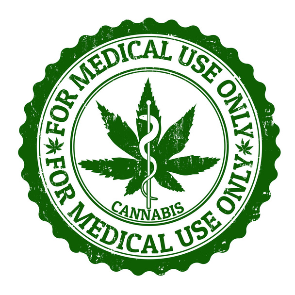 Carimbo de marijuana medicinal
 - Vetor, Imagem