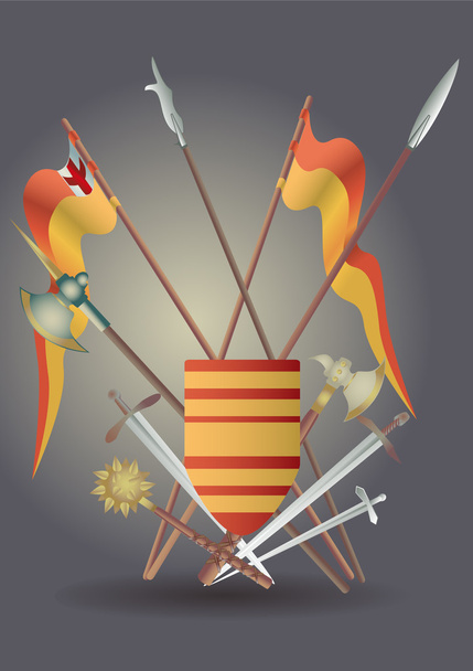 Medieval weapon of junior knight - Vector, Image