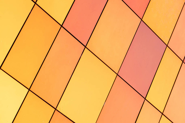 Bright orange and multicolored tile of different size for interior and exterior design - Fotografie, Obrázek