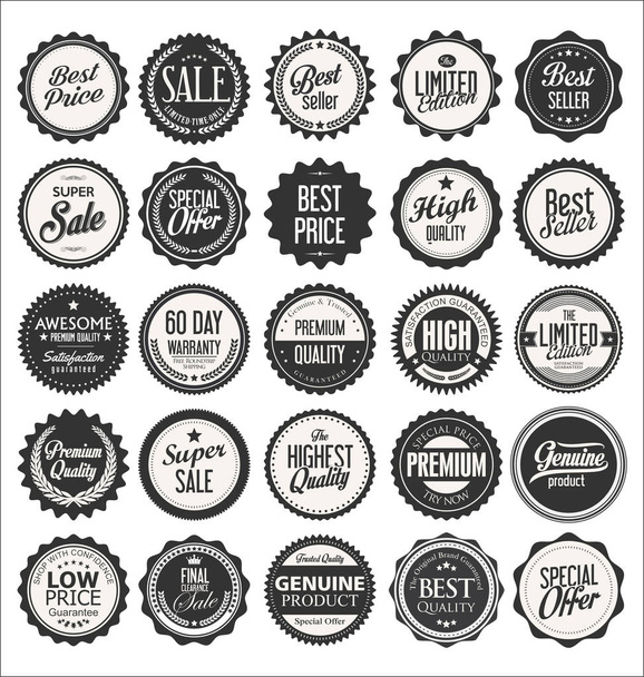 Retro vintage badges and labels collection - Vector, afbeelding