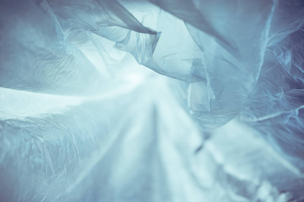 Beautiful plastic bag abstract background. No Plastic Bag Concept, save world, protect earth. - Foto, Imagem