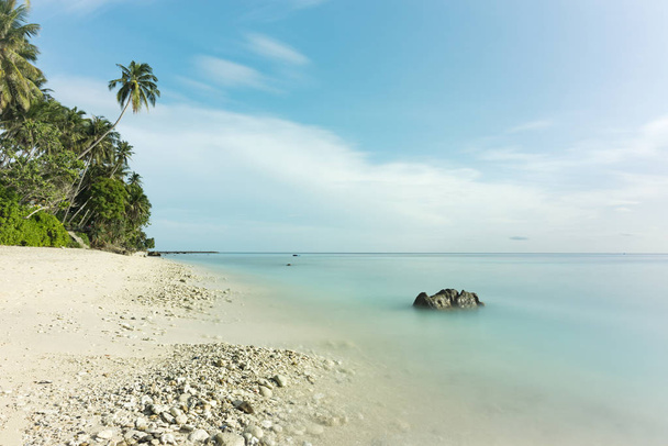 Длительное пребывание на пляже, белый песок, кокосовый орех
 - Фото, изображение