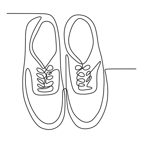 Continuous one line drawing of shoes minimalist design vector illustration minimalism style - Vector, Image