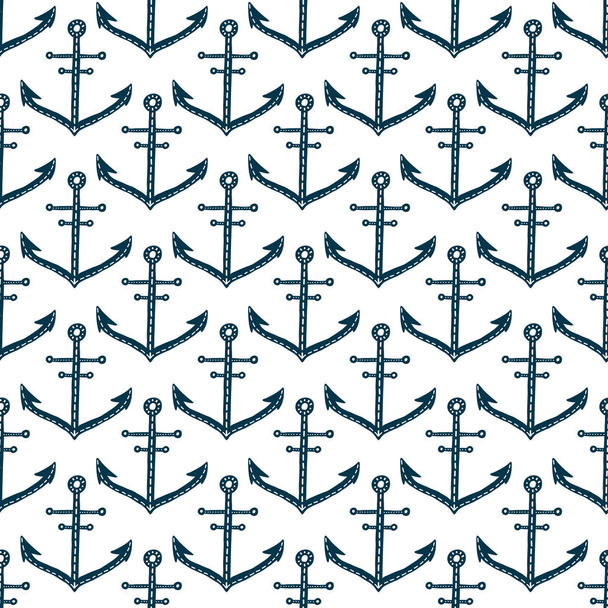 Anchor seamless pattern. Nautical vector background. Pattern textile print. Web design anchor backdrop - Vektori, kuva