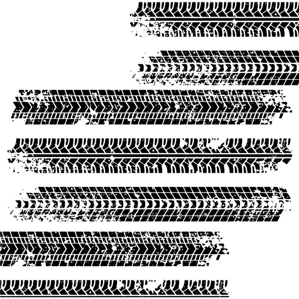 Grunge Tire Track Векторний друк Брудна текстура Векторні ілюстрації
 - Вектор, зображення