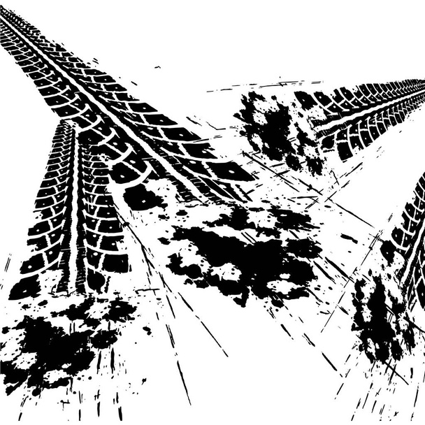 Grunge pneumatika stopa vektorový tisk čistý texturovaná vektorová ilustrace - Vektor, obrázek