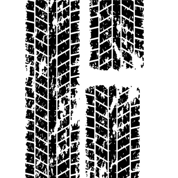 Grunge Reifen Spur Vektor drucken schmutzige texturierte Vektor Illustration - Vektor, Bild