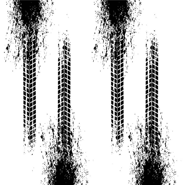 Grunge banden track vector print vuile getextureerde vector illustratie - Vector, afbeelding