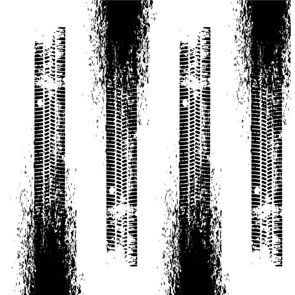 Grunge Pneu Track Vector Imprimer Illustration vectorielle texturée sale
 - Vecteur, image