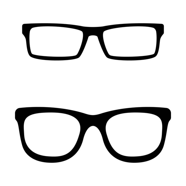 Szemüvegek ikon fekete-fehér vektoros piktogram. Olvasó tartozék sziluettje - Vektor, kép