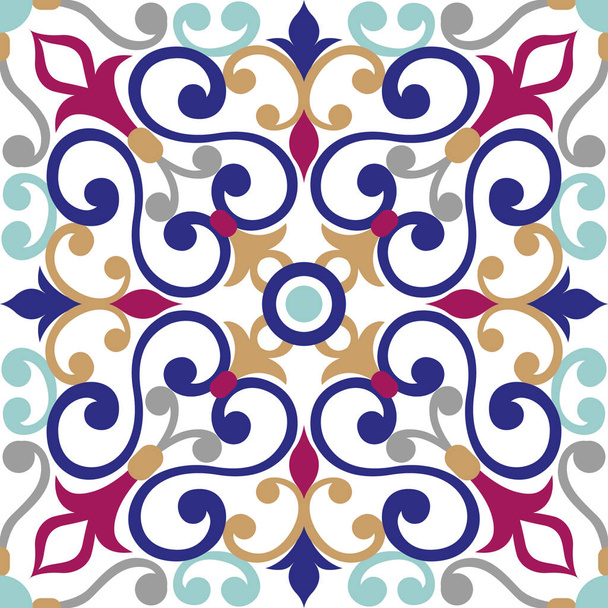 ornamento colorido bonito na telha italiana, padrão sem costura
 - Vetor, Imagem