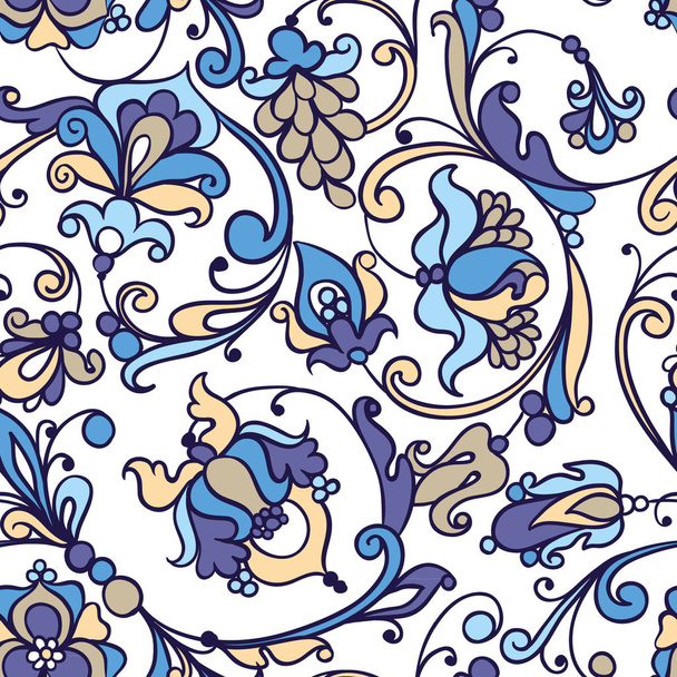 イタリアのタイル、シームレスなパターンの美しいカラフルな装飾 - ベクター画像