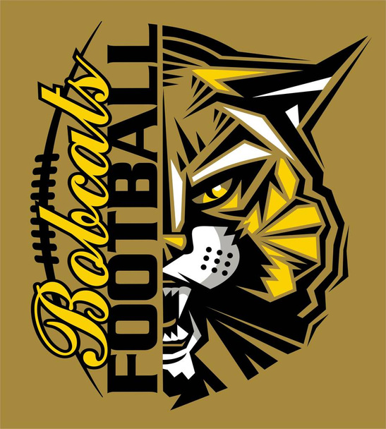 Wildcats voetbalteam ontwerp met mascotte oog zwart voor school, College of League - Vector, afbeelding