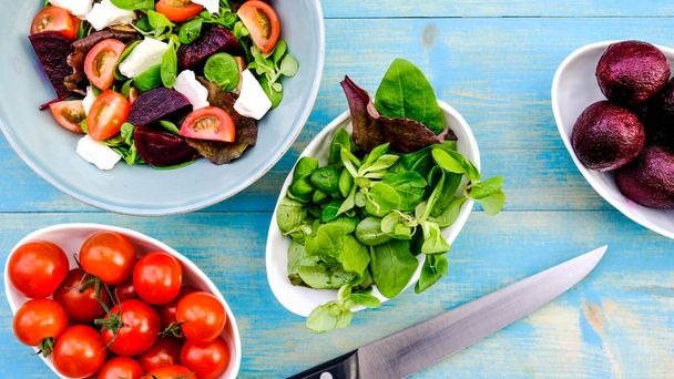 Healthy Beetroot and Feta Cheese Salad - Photo, Image
