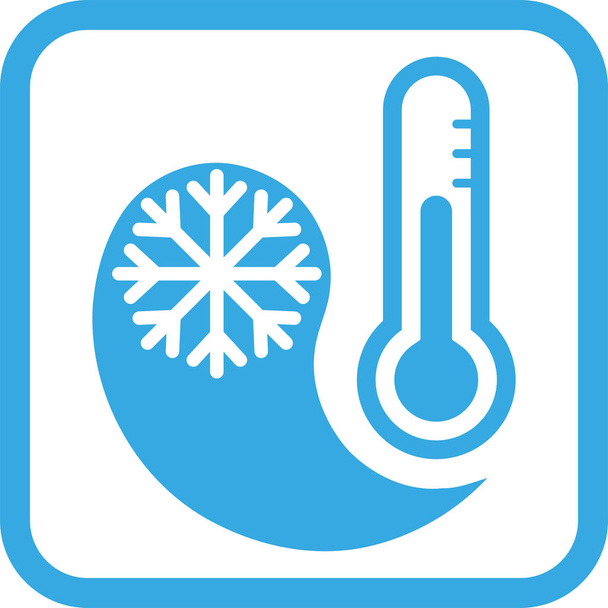 Thermometer and snowflake, temperature, logo - Vector, Image