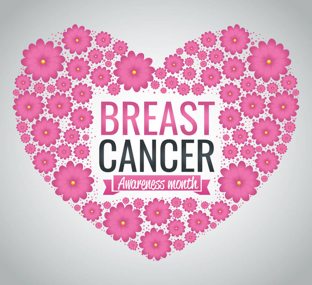 Design der Brustkrebs-Aufklärungskampagne - Vektor, Bild