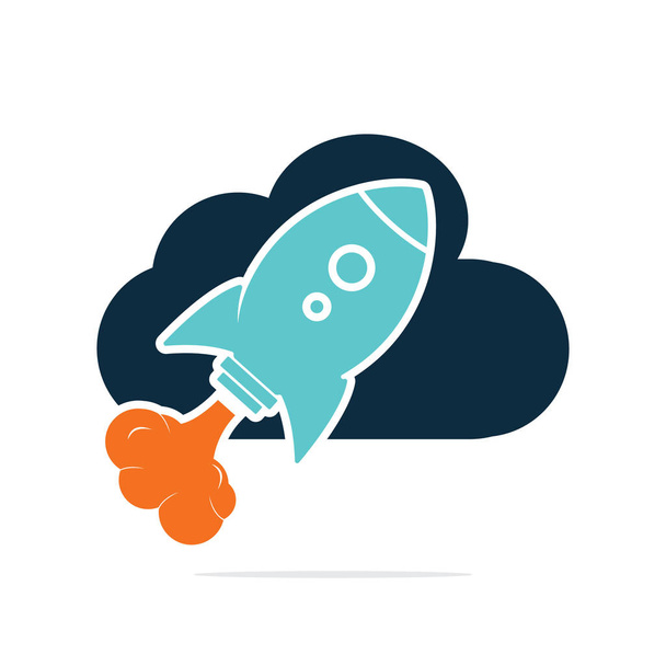 Дизайн логотипа ракеты и облака. Запуск и транспортировка логотипа
. - Вектор,изображение