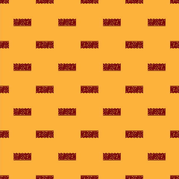 赤茶色の背景に泡アイコン分離シームレスパターンを持つスポンジ。皿を洗うためのトーストのワシ。清掃サービスのロゴ。ベクターイラスト - ベクター画像