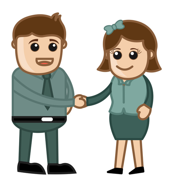 Business Handshake - Negócios Desenhos animados vetores
 - Vetor, Imagem