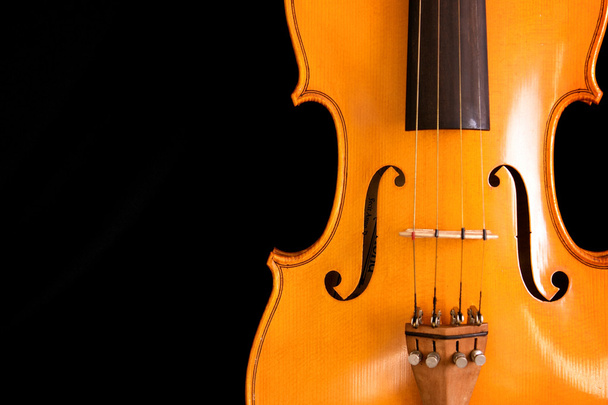 Waist of violin on black - Zdjęcie, obraz