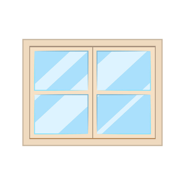 白い窓、ガラスフレームの内部構造は隔離された - ベクター画像