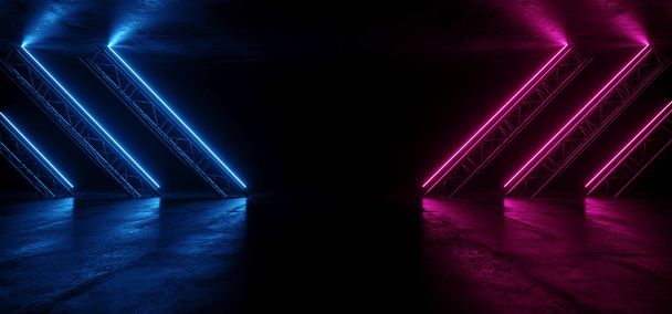 Неон світиться фіолетовий синій живий Sci Fi футуристичний етап подіум  - Фото, зображення