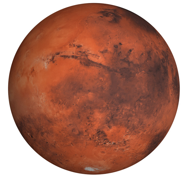 Planeta Marte altamente detalhado isolado em branco
 - Foto, Imagem