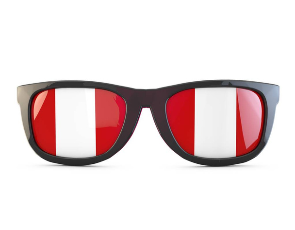 Peru flag sunglasses. 3D Rendering - Zdjęcie, obraz