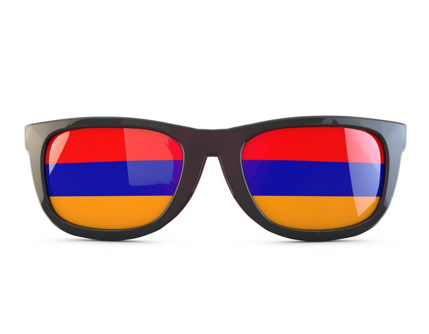 Armenia flag sunglasses. 3D Rendering - Fotoğraf, Görsel