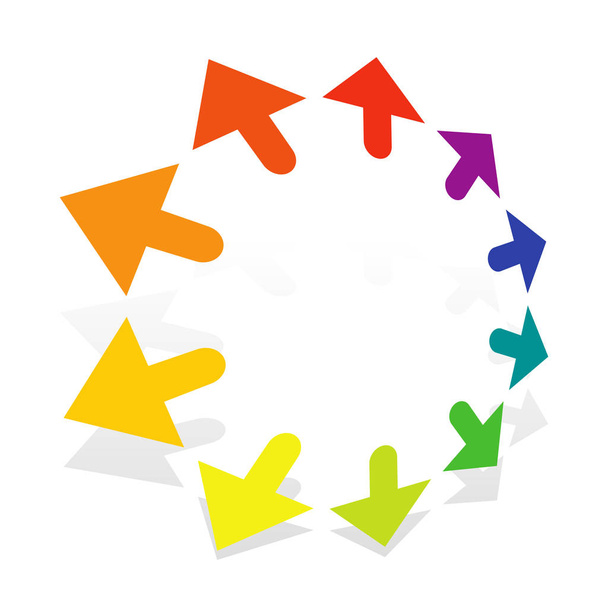 Radial, circular arrows for enlarge, expand themes. Alignment, a - Vector, Image