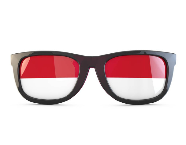 Monaco flag sunglasses. 3D Rendering - Valokuva, kuva