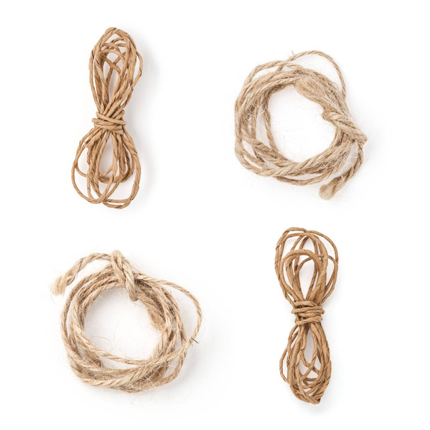 Jute rope isolated on white background for your design - Photo, Image