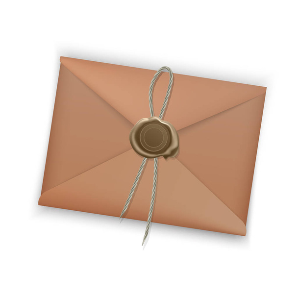 Envelope realista fechado envelope isolado em fundo branco. Vector EPS 10 ilustração mockup
 - Vetor, Imagem