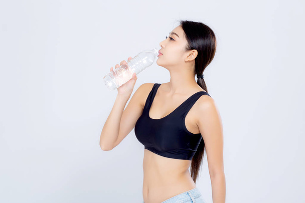 Beautiful portrait asian young woman bottle of water for healthy - Photo, Image