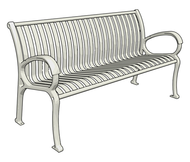 White bench, illustration, vector on white background. - Vector, Image