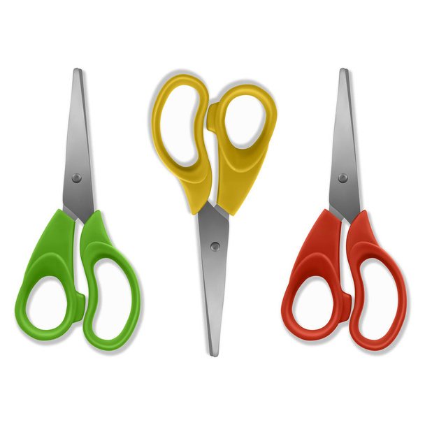 Set of scissors on white background. Realistic illustration. Vector eps 10 - Vector, Image