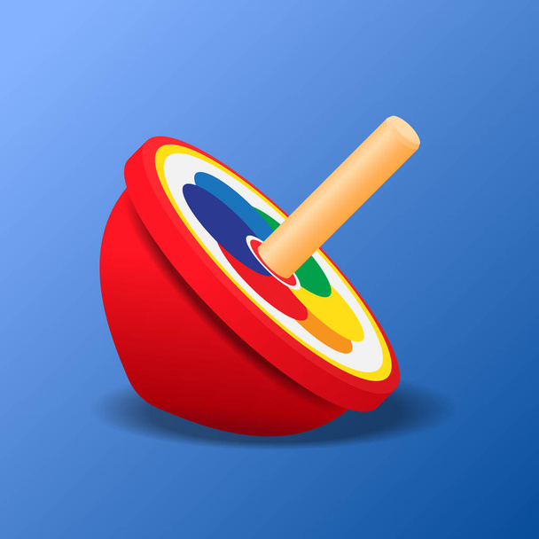 Top spinning toy vector illustration. - ベクター画像