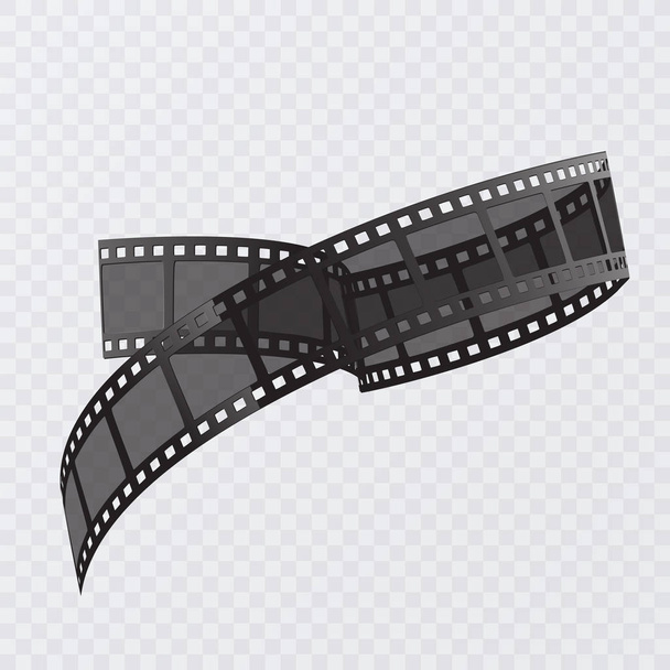 Vektor-Filmstreifen isoliert auf transparentem Hintergrund. Alter Filmstreifen mit 3D-Vektor-Illustration - Vektor, Bild