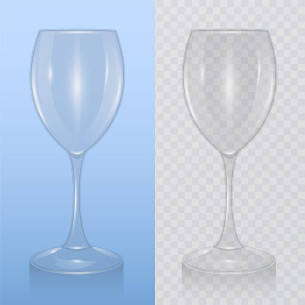 Бокал вина, шаблон стеклотары для алкогольных напитков. Реалистичная векторная иллюстрация
 - Вектор,изображение