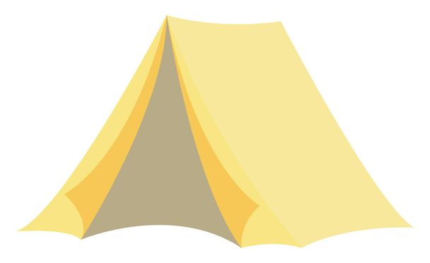 黄色のテント、イラスト、白い背景のベクトル. - ベクター画像