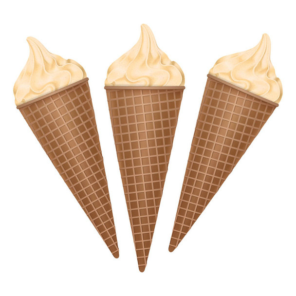 Παγωτό σε ρεαλιστικό στυλ. Απεικόνιση διανύσματος σε ανοιχτόχρωμο φόντο - Διάνυσμα, εικόνα