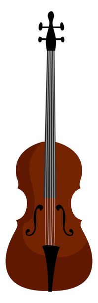 Cello instrument, illustration, vector on white background. - Vector, Image